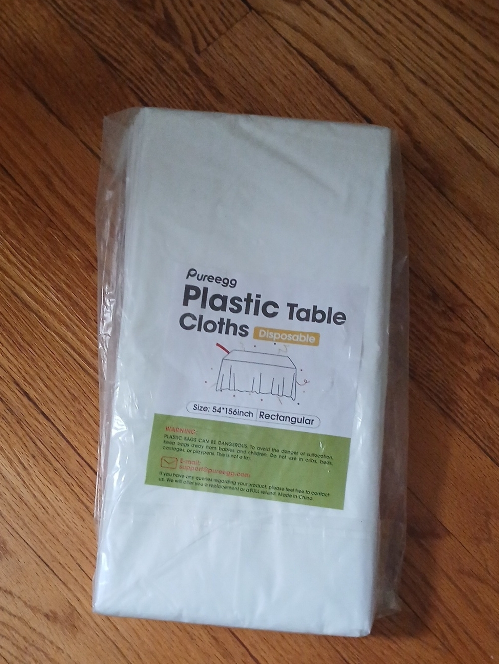 NWT Set of 8 Disposable Plastic Table Cloths White Rectangular Long ■ 54" x 156"